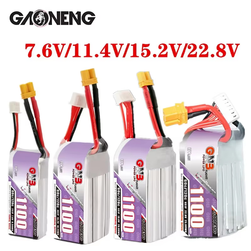 GNB 1100mAh 2S 3S 4S 6S 60C/12 - Drone Racing Battery 评论和价格