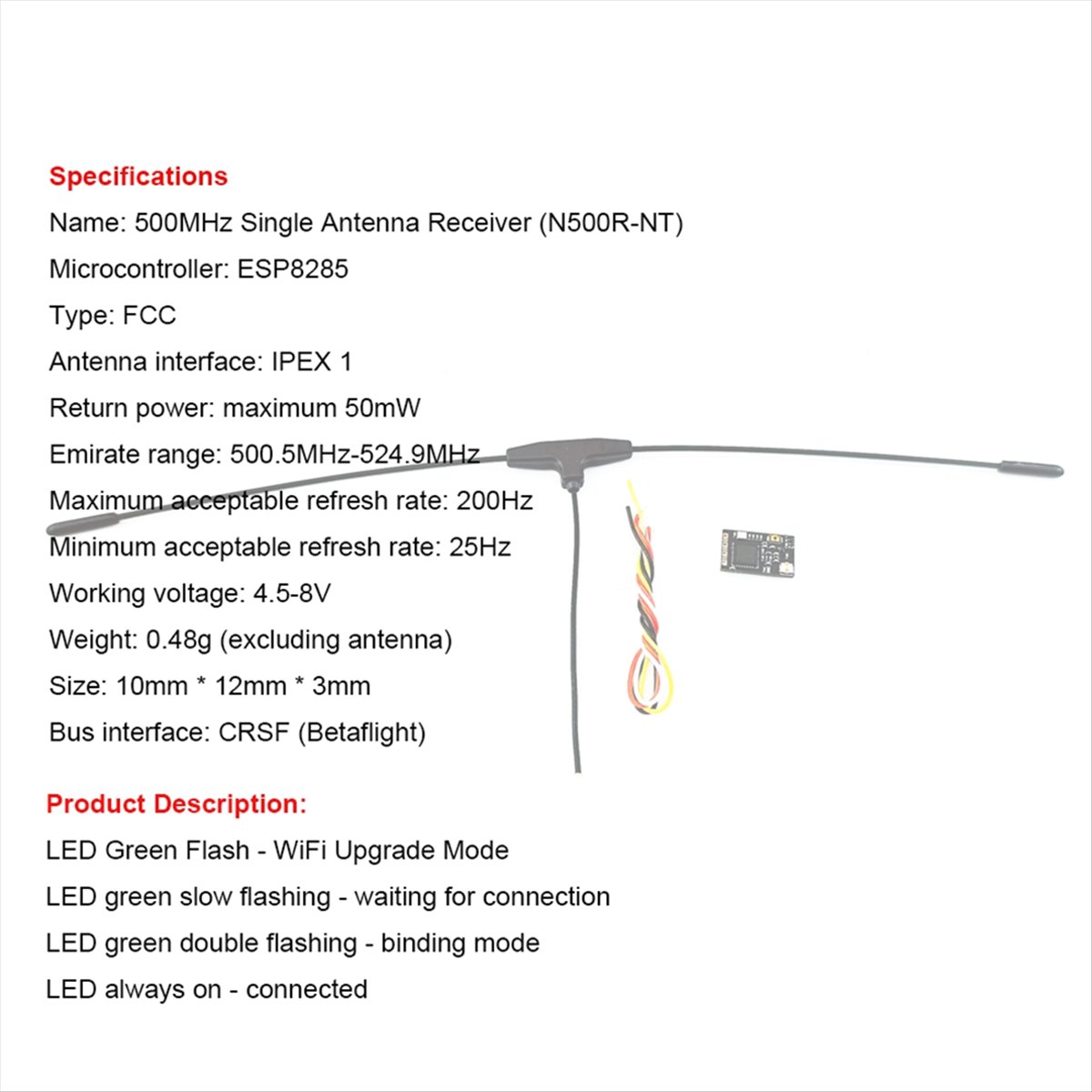500MHz Receiver 500.5MHz-524.9 - Drone Racing Antenna 评论和价格